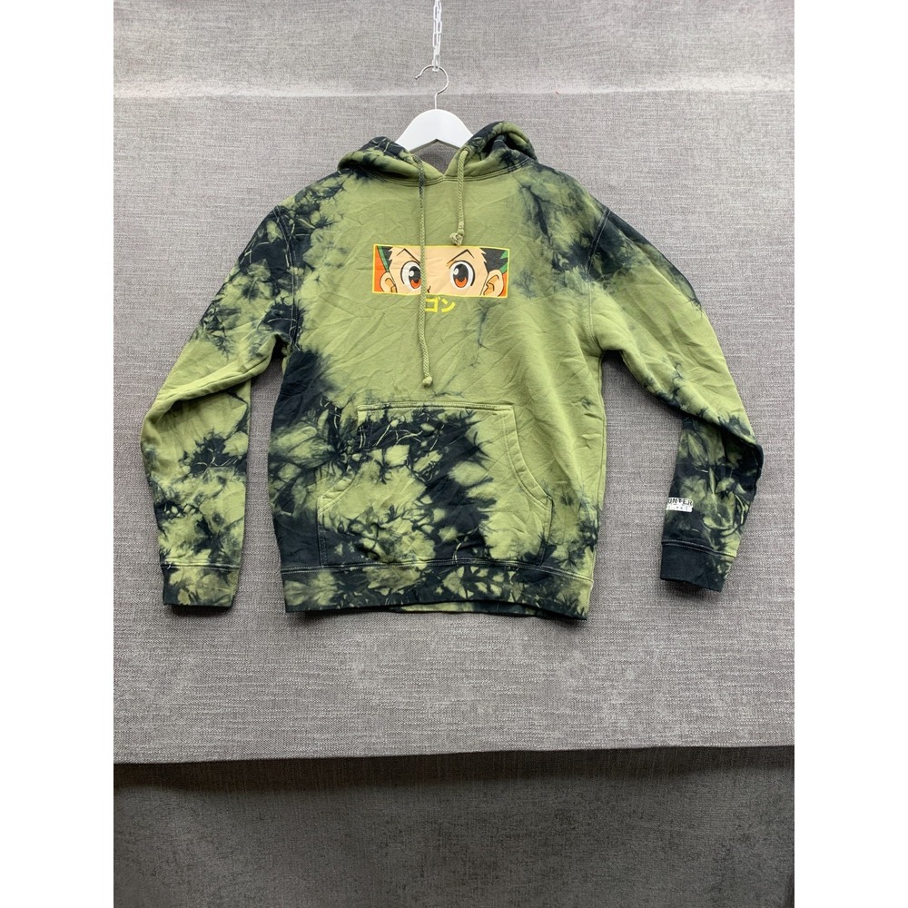 Hypland x Hunter Hoodie Mens Small Green Tie Dye Gon Eye Anime Graphic Print